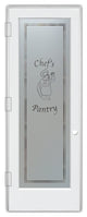 Pantry Door - Happy Chef - Primed - 30" x 96" - Knob on Right - Push Open