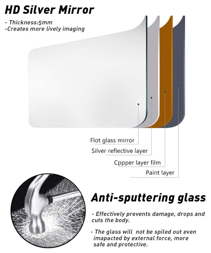 65 inch Rectangular Aluminum Framed Floor Wall Hanging Bedroom Mirror, Silver, 2