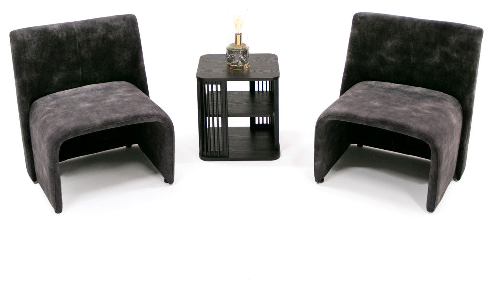 Modrest, Modern Jarvis Accent Dark Gray Fabric Chair