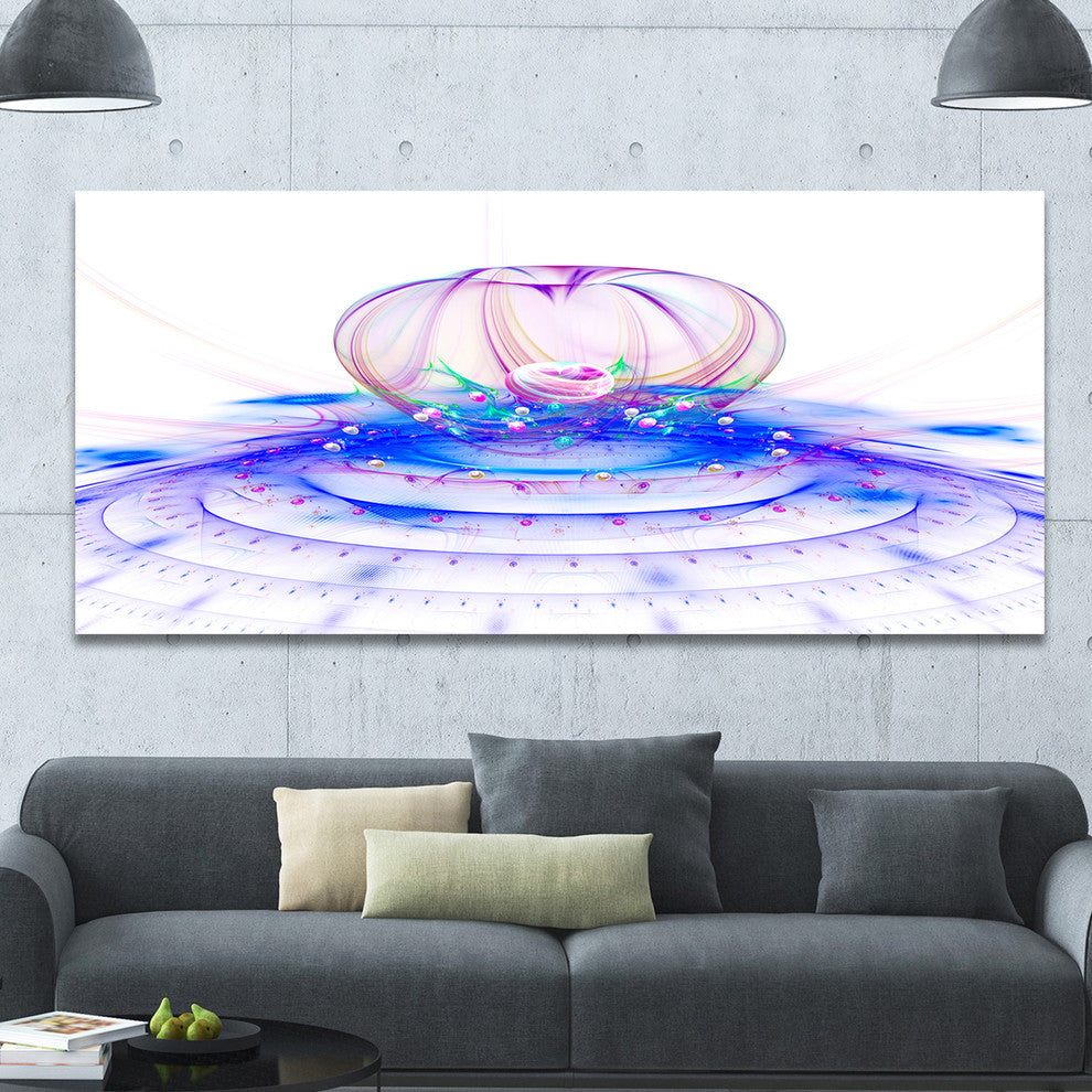 Spectacular Blue 3D Surreal Art, Large Floral Canvas Art Print, 60"x28"