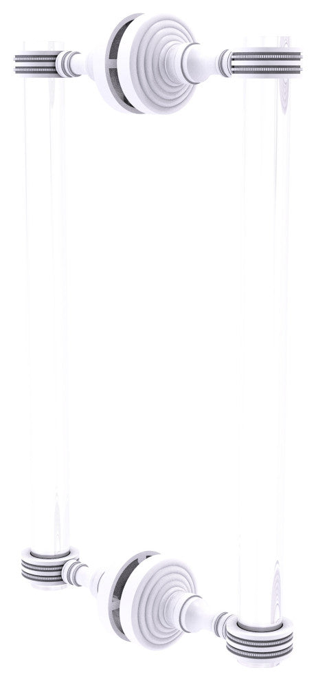 Pacific Grove 12" Dotted Accent Back to Back Shower Door Pull, Matte White