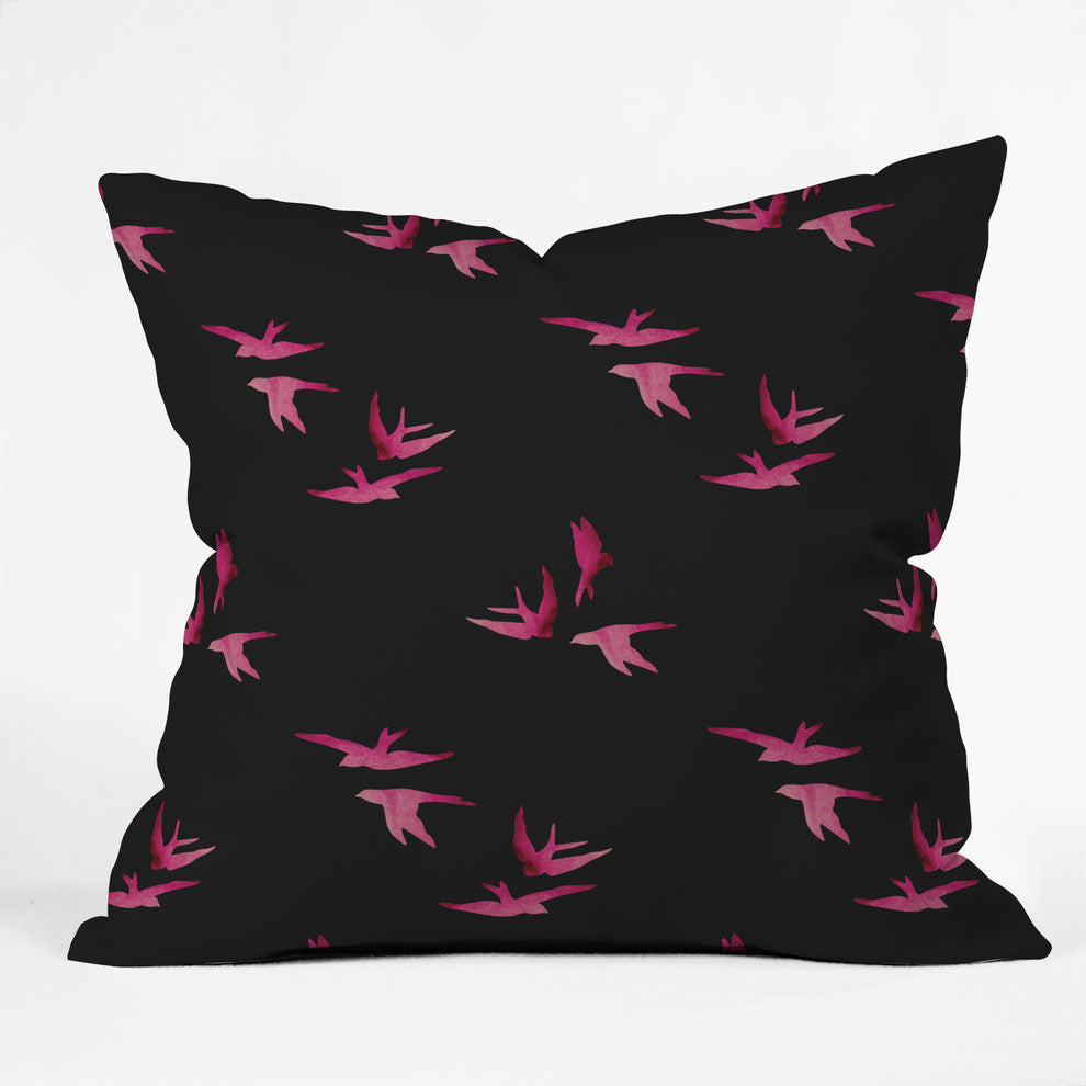 Morgan Kendall pink sparrows Throw Pillow