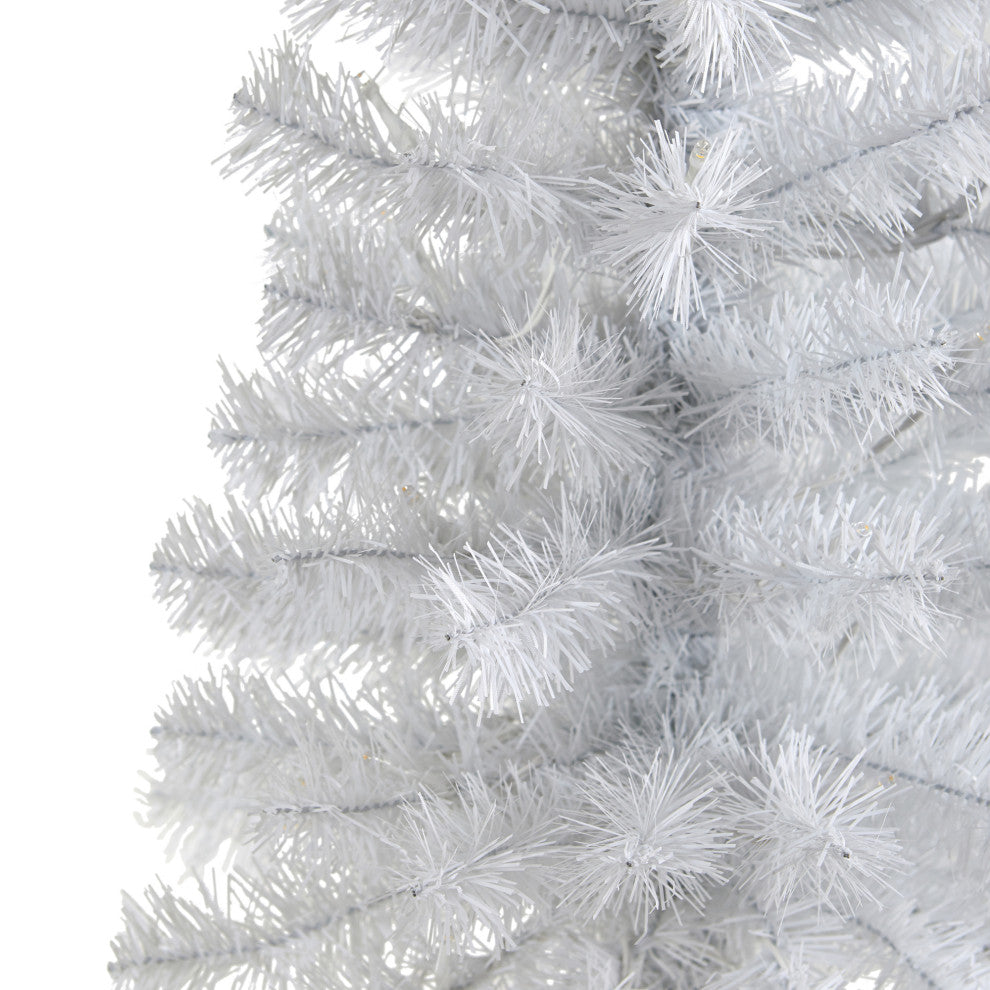 2' White Artificial Christmas Tree With 35 LED Lights and 72 Bendable Branches