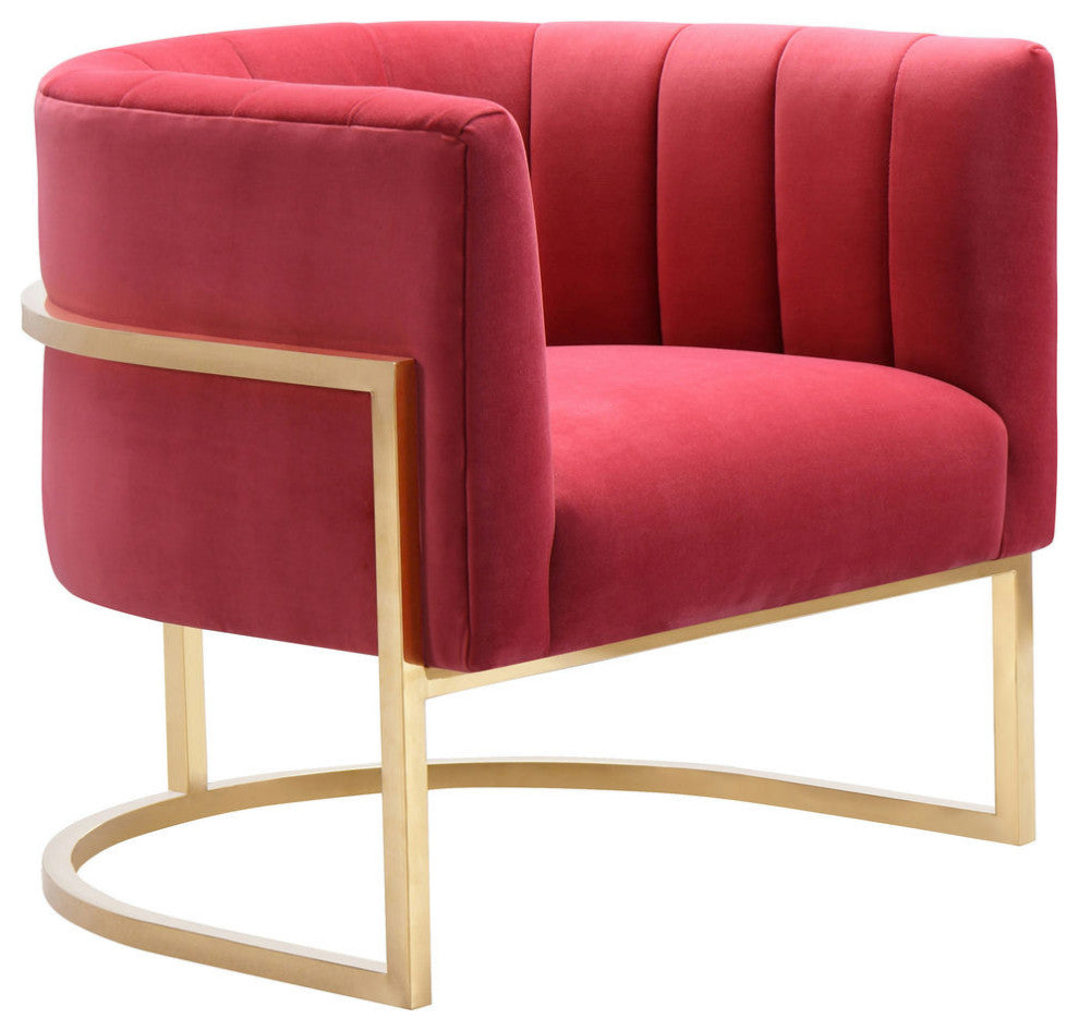 TOV Furniture Magnolia Hot Pink Velvet Chair