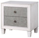Benzara BM262113 Nightstand With 2 Drawers and Diamond Handle, Gray
