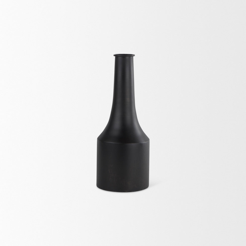 Aubrey Small 14.0H Black Iron Flower Vase