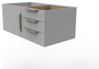 CastelloUSA Alpine 36" Wall Mounted Vanity, Base Only, Gray, Gold Handles