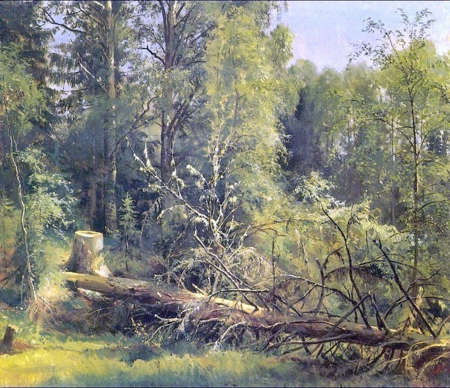 Ivan Ivanovich Shishkin The Cut Down Tree Wall Decal