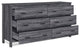 Titeca Contemporary 3 Piece Double Dresser and Nightstand Set, Sonoma Grey Oak