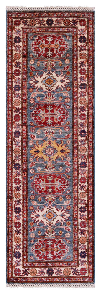 1' 11" X 6' 1" Handmade Super Kazak Wool Runner Rug Q10291