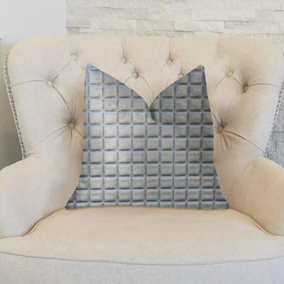 Silverton Silver Artificial Leather Luxury Throw Pillow, 20"x26" Standard