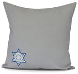 Star's Corner,Geometric Print Pillow,Gray, 18" x 18"