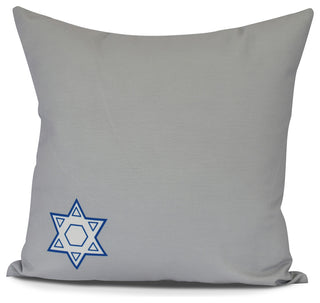 Star's Corner,Geometric Print Pillow,Gray, 18" x 18"