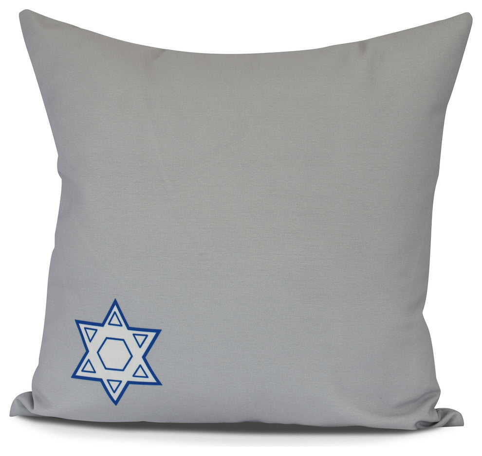 Star's Corner,Geometric Print Pillow,Gray, 18" x 18"