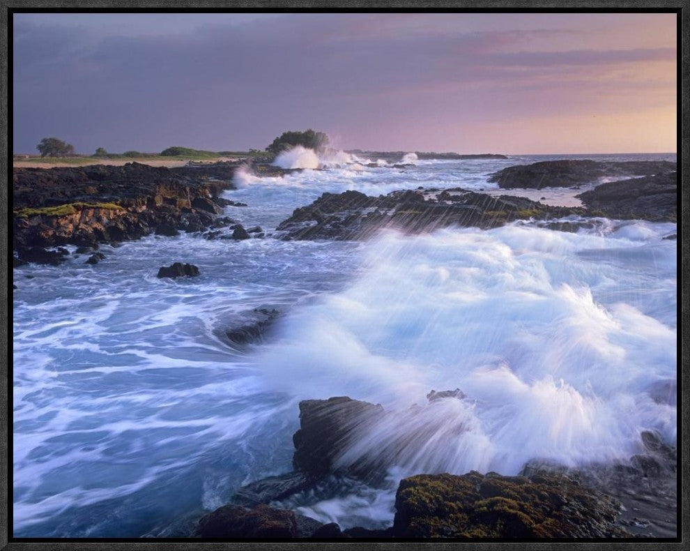 Waves Crashing On Rocky Shore, Wawaloli Beach, Big Island, Hawaii, 20"x16"