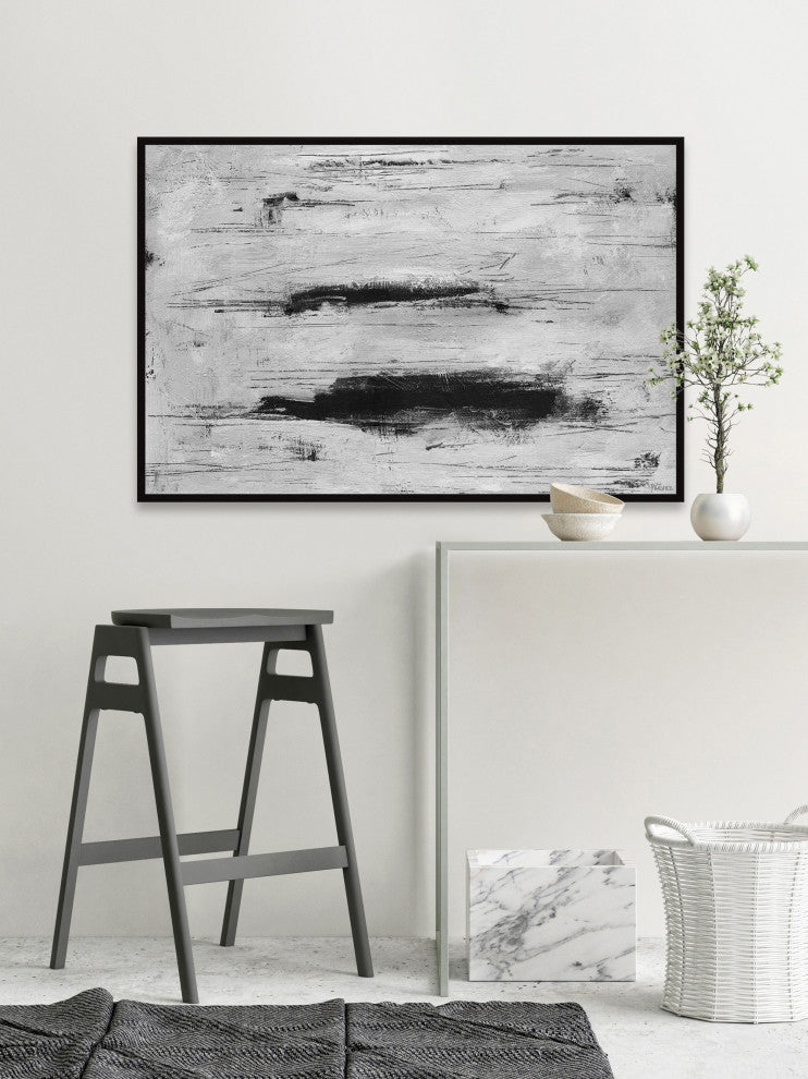 "Brief Struggle" Floater Framed Painting Print on Canvas, 18x12