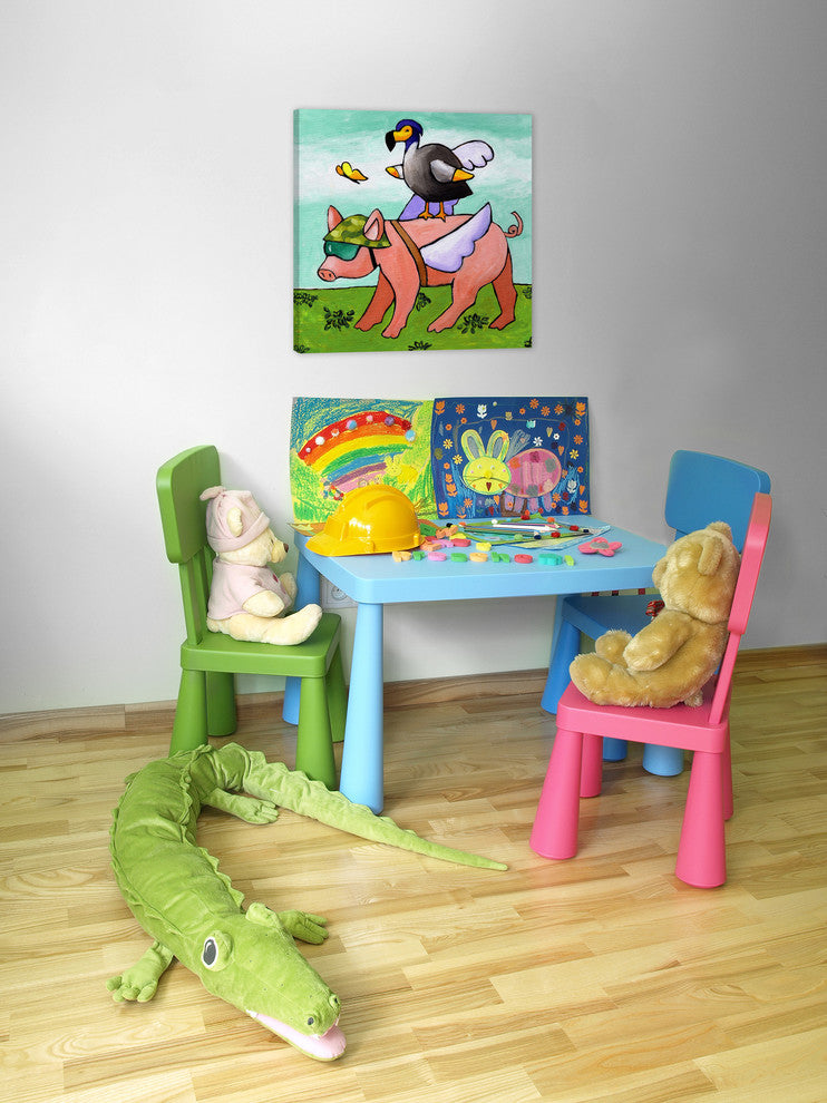 Marmont Hill, "Uh Oh No Go Dodo" by Janet Nelson Print on Wrapped Canvas, 18x18