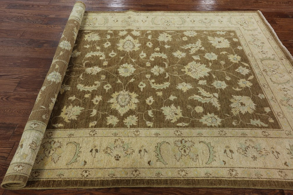 Hand-Knotted Peshawar Oushak Chobi Oriental Wool Rug, 6'x9'
