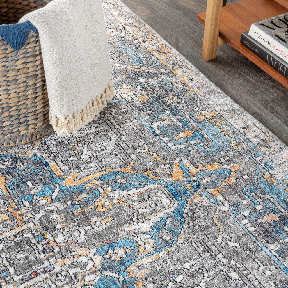 Izmir Vintage Medallion Area Rug, 2 X 8