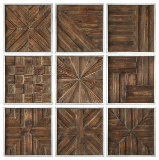 Bryndle Rustic Wooden Squares, Set of 9