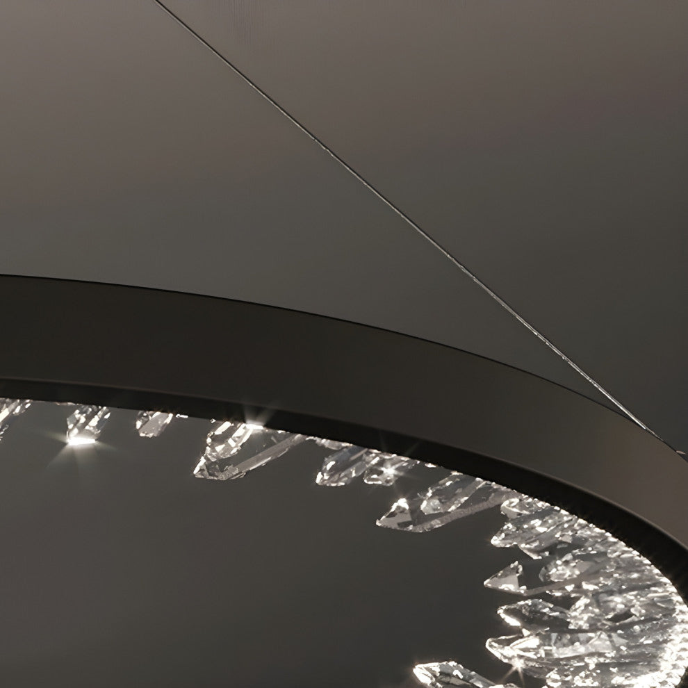 Altidona | Black Rings Modern Crystal Creative Luxury Hanging Led Chandelier, 3 Rings 1 Base