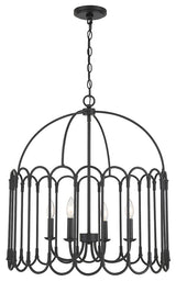 4-Light Pendant, Matte Black, Matte Black