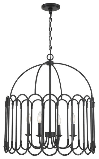 4-Light Pendant, Matte Black, Matte Black