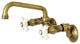 Kingston Brass Two-Handle Wall Mount Bathroom Faucet, Antique Brass
