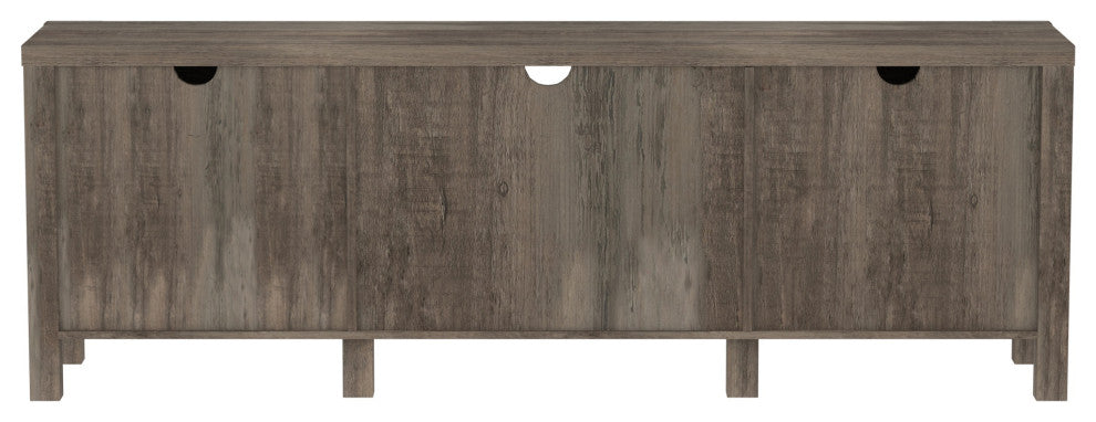 70" Farmhouse TV Stand with Barn Doors, Gray Wash