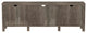 70" Farmhouse TV Stand with Barn Doors, Gray Wash