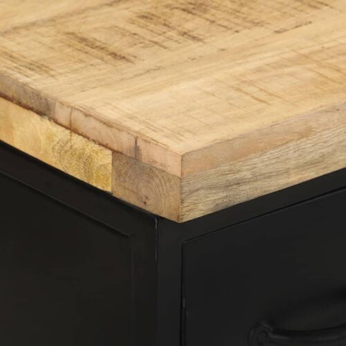 vidaXL Sideboard Rough Mango Wood with Black Frame