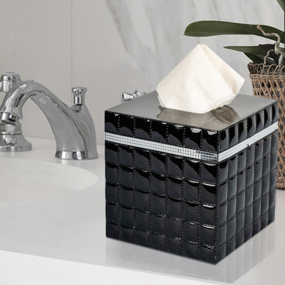 nu steel Giraffe Black Boutique Tissue Box Cover