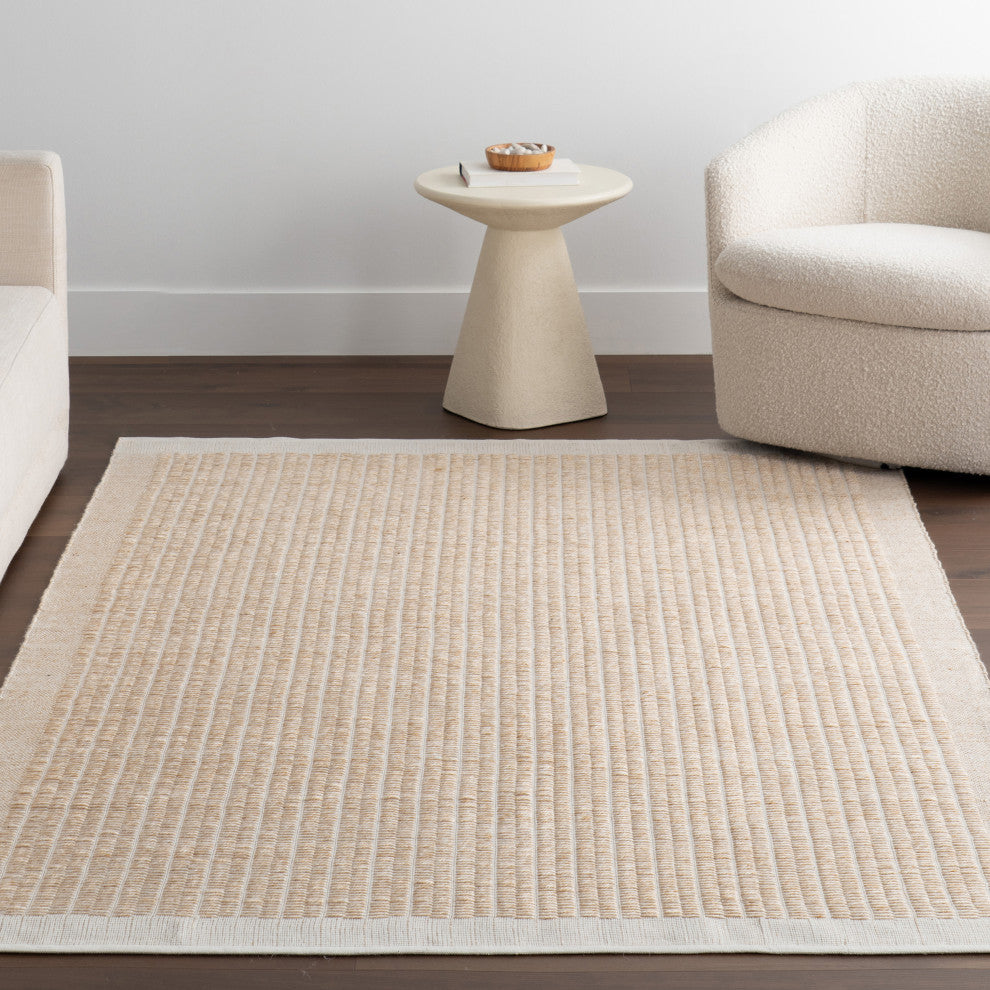 Nuloom Erina Striped Outdoor Rug, Beige 9' x 12'