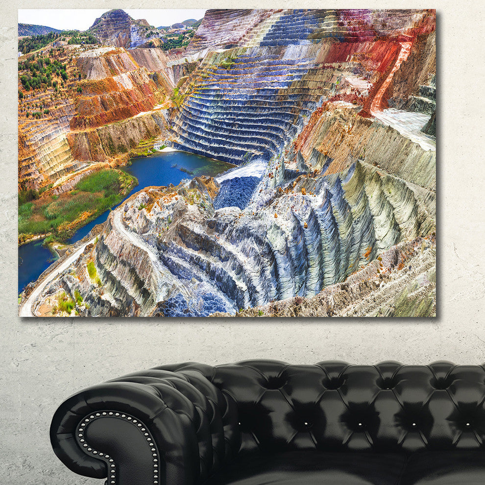 Impressive Mines and Canyon, Large landscape Canvas Art Print, 60x40