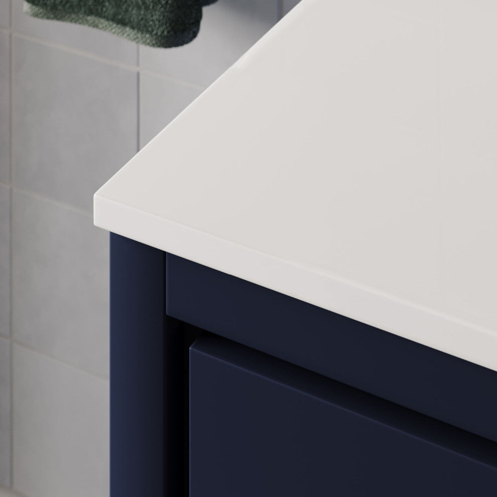 The Esconde Bathroom Vanity, Single Sink, 60", Blue, Freestanding