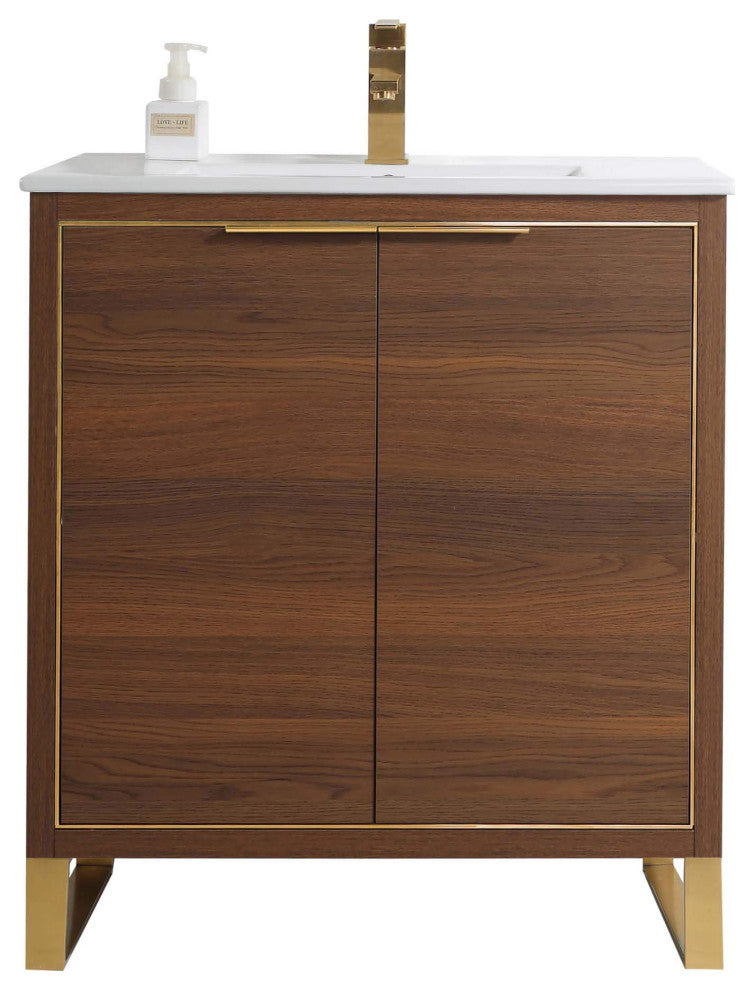 Fine Fixtures Opulence Collection Bathroom Vanity with White Ceramic Sink