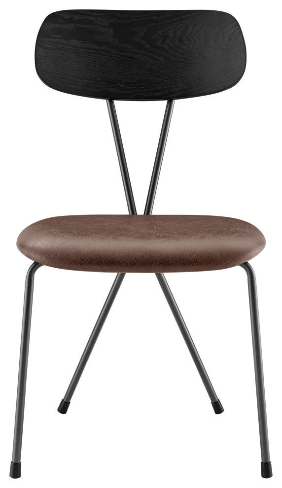 Elise Dining Side Chair, Toasted Dark Brown, Pu
