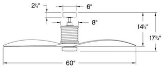 Hinkley Lighting 903160F-NDD Marin 60" 3 Blade Indoor / Outdoor - Metallic