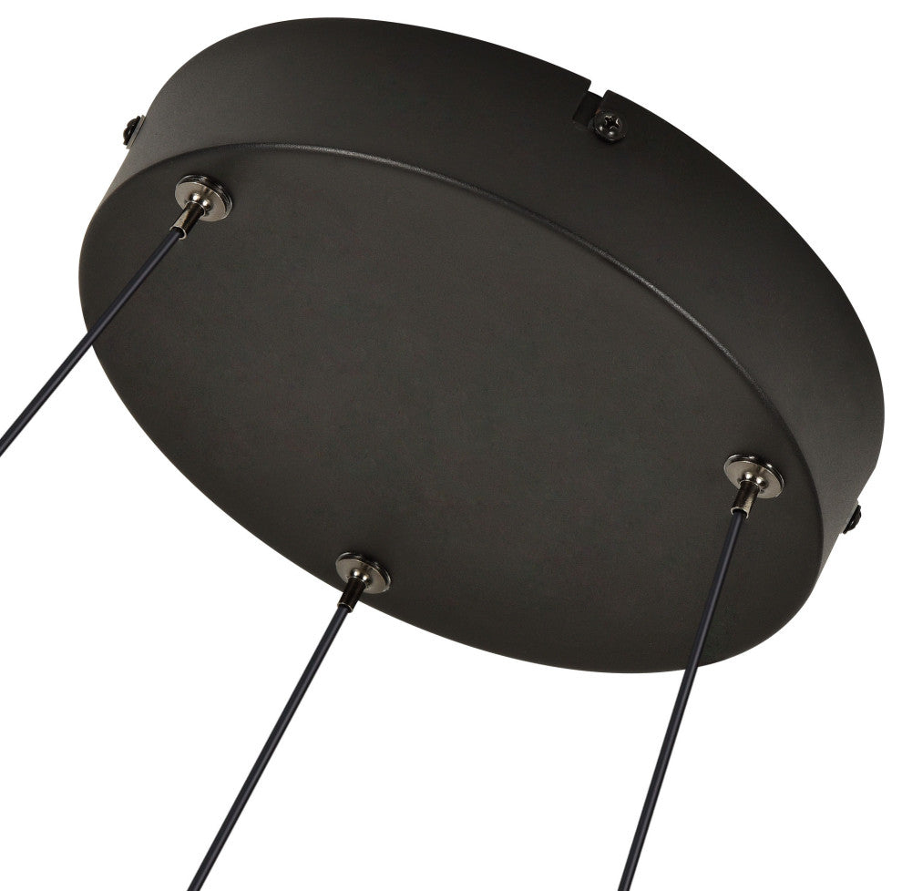 Ellegi 24" ETL Certified Integrated LED Height Adjustable Chandelier, Black