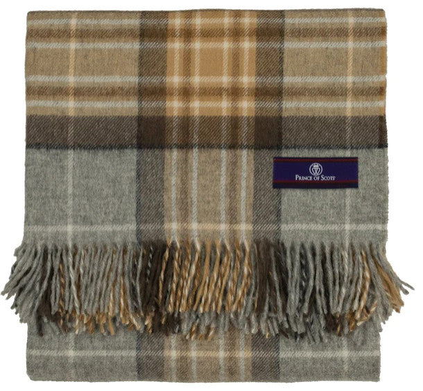 Prince of Scots Highland Tweed Merino Wool Throw, McKellar