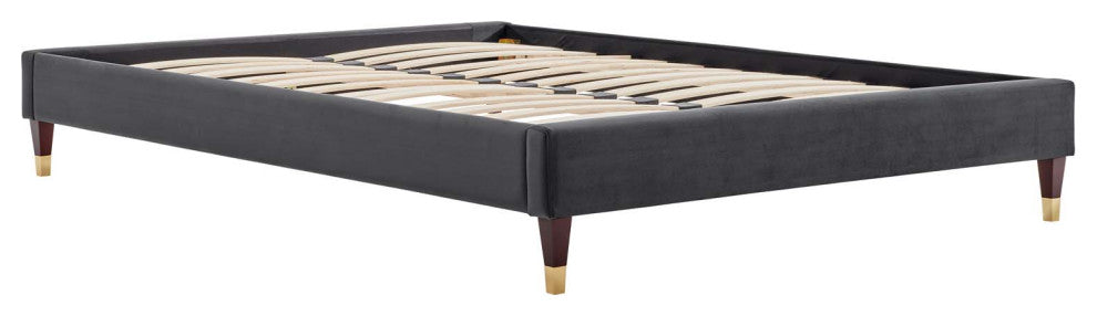 Elise Queen Performance Velvet Platform Bed MOD-6691-CHA
