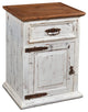Rustic Solid Wood Distressed White Nightstand