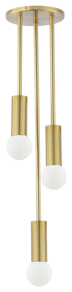 3-Light Aged Brass Transitional Pendant