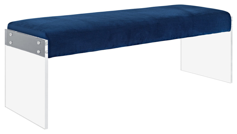 Roam Velvet Bench, Navy