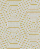 Teal Foil Aztec Hexagons Wallpaper