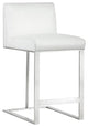 Dean Counter Stool, White Leather