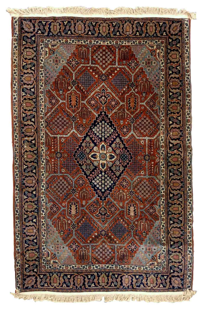 Handmade Antique Persian Jozan Rug 4.6'x6.11', 140cmx216cm, 1920s