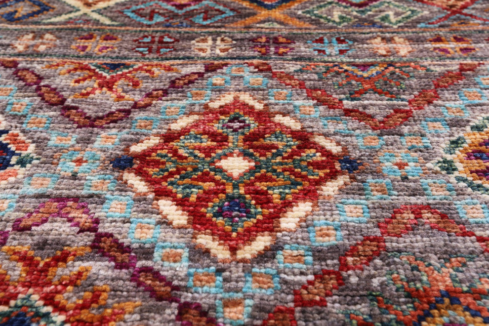 5' 2" X 6' 5" Hand-Knotted Khorjin Super Kazak Rug Q5472