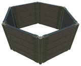 Weathered 2" Tool Free: 2x2x22' Garden Raised Bed, Hexagon Jefferson