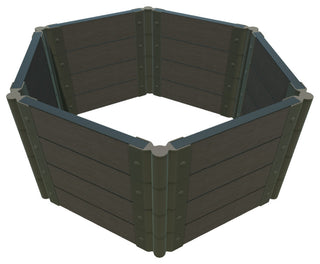 Weathered 2" Tool Free: 2x2x22' Garden Raised Bed, Hexagon Jefferson
